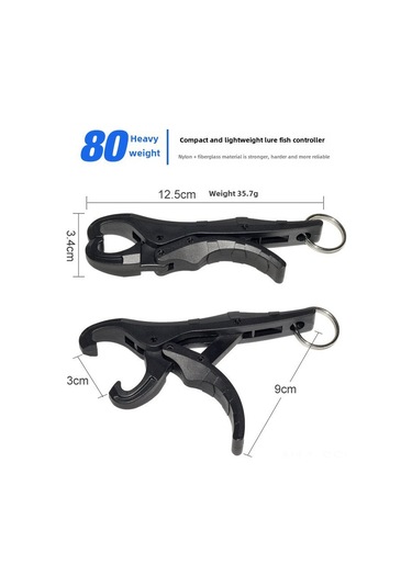 Springsun Dayanıklı Nylon Cam Elyaf Kilitli Ağızlı Balık Tutucu - Multifonksiyonel Luya Kancası, Hafif Ve Güçlü Büyük Balık Kontrolü Siyah