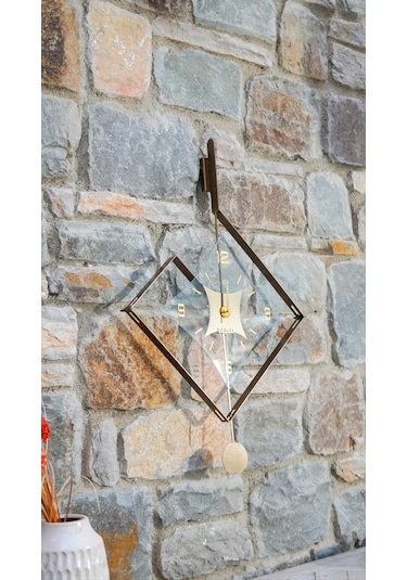 Eksen Bronz Modern Bablo Premium Duvar Saatleri Bronz