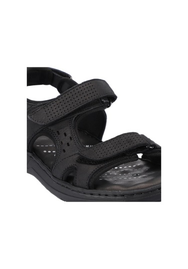 Forelli 40526 Bruce Siyah Nubuk Erkek Hakiki Deri Sandalet-siyah Siyah