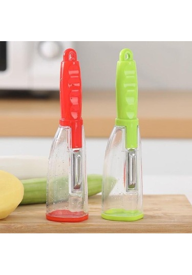 Kırmızı Yaratıcı Mutfak Aksesuarları Değişim Bıçakları Salatalık Havuç Patates Soyucu Konteyner İle Meyve Sebze Elma Manyok Kırmızı
