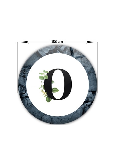 Decorita Cam Kesme Tahtası - Cam Kesme Tablası - Harfli Tasarım O Çap 32 CM