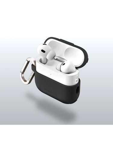Airpods Pro 2 Uyumlu Amazingthing Airbag Köşe Tasarımlı Omni Serisi Silikon Kapak Siyah