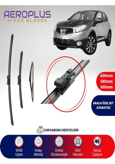 Aeroplus Nissan Qashqai Ön Arka Muz Silecek Takımı 2007-2013