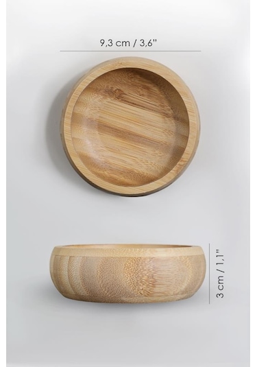 Bambu Ahşap Sosluk Ve Çerezlik 10 Cm 3'lü Set