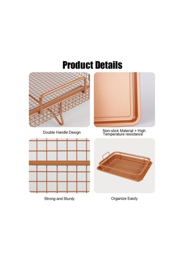 Yapışmaz Cips Sepeti Izgara Çıtır Örgü Yağ Kızartma Fırın Tepsisi Bakır Fırın Hava Fritöz Barbekü Paslanmaz Çelik Fırın Tepsisi Mutfak Aletleri Altın