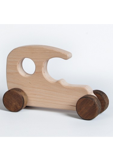 Ahşap El Yapımı Montessori Araba: Doğal Tekerlekli Oyuncak