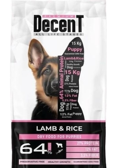 Decent Kuzu Etli Yavru Köpek Maması 3 Kg