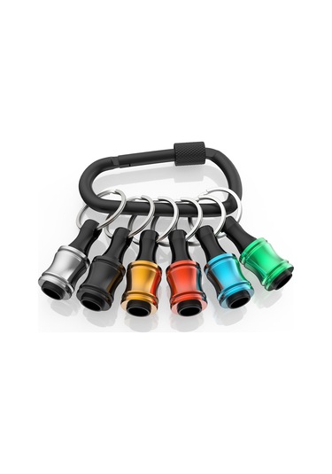 Gajeena Alüminyum Anahtar Zinciri Uzatma Kolu, 1/4 İnç Hızlı Hex Saplı, 500g Taşıma Kapasitesi, Çok Renkli, Cep Boyutu, Tornavida Ucu Tutucu Seti