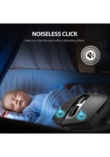 Inphıc Dr01 Bluetooth 4.0 / Bluetooth 5.0 / 2.4g Kablosuz Fare Bilgisayar Dizüstü Ergonomi Mouse