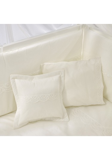 Meltem Kids Kral Sallanır Ahşap Anne Yanı Beşik 60 x 120 CM Beyaz - Krem