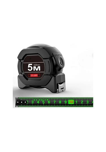 Green-5mx25mm-yüksek Hassasiyetli Kalınlaşmış Kendinden Kilitli Mezura Floresan Aşınmaya Dayanıklı Çelik Bant Ölçüm Bandı Ölçme Araçları 5 M 10 M