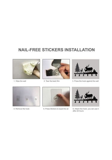 Novahub 6 Kancalı Duvar Askısı - Karbon Çelik - 10 Kg Yükseklik - Pratik Banyo Mutfak Askılık Diğer