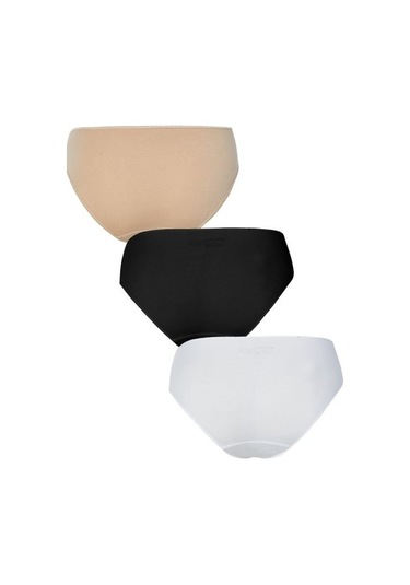 Blackspade Kadın Slip Külot 3lü Paket Essential 1574 - Beyaz Ten Siyah Beyaz - Ten Rengi - Siyah