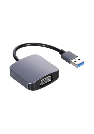 Usb 3.0 Vga Dönüştürücü, Yüksek Çözünürlüklü Projeksiyon Ve Monitör Bağlantısı, Taşınabilir Gri