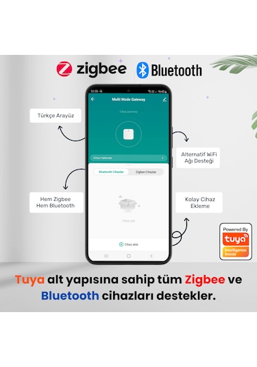 Tuya Uyumlu Type-c Girişli - Zigbee + Bluetooth Hub Gateway
