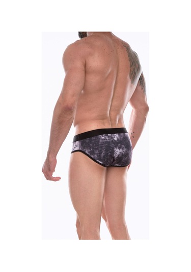 Erkek Yazılı Slip Gri Melanj