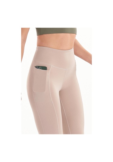 josejuan Kadın Toparlayıcı Yüksek Bel Cep Detaylı Spor Biker Tayt 7108 - XS Taş