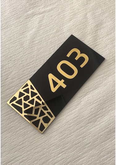 Siyah & Gold Pattern Seri Kapı Numarası