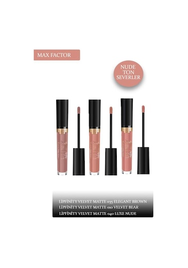 Max Factor Lipfinity Velvet Matte Ruj 3'lü