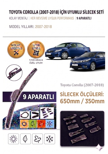 Toyota Corolla Ön Cam Silecek Takımı 2007-2018