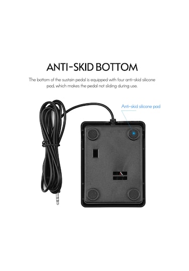 Suofeng J-01-3.5 Elmas Desenli, Kaymaz Tabanlı 3.5mm Bağlantılı Evrensel Müzik Aletleri Süre Pedalı