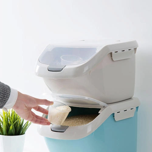 Mühürlü 6 Kg Gri Pirinç Dağıtıcı Tahıl Tahıl Saklama Kutusu Mühürlü Nem Geçirmez Pet Gıda Saklama Konteyner Küf Anti Oksidasyon Şişeler, Kavanozlar Ve Amp Kutular 2