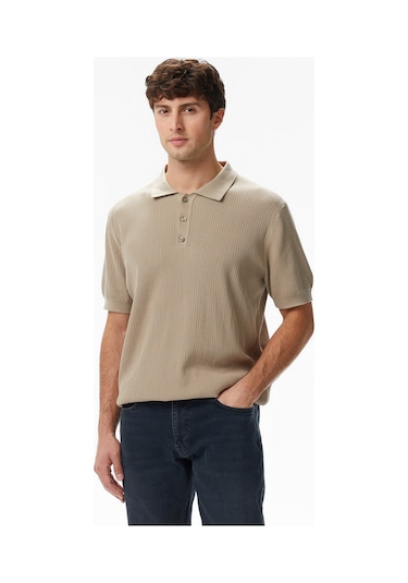 Nautica Erkek Bej Regular Fit Kısa Kollu Triko Düz S55110t Bej