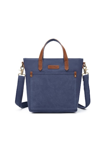 Kanvas Kumaş Kadın Çantası Elden Tutmalı Smart Bags 1328 Lacivert