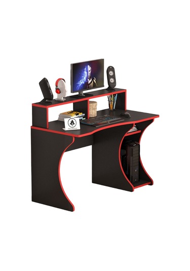 Yarım Ay Model Oyuncu Masası Gamer Masası 120x60 Cm Siyah