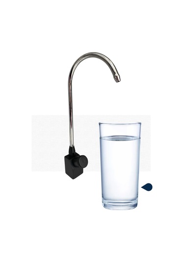 Rudi Armatür Arıtma Musluğu Aç Kapa Tek Yol Parlak Gümüş Siyah