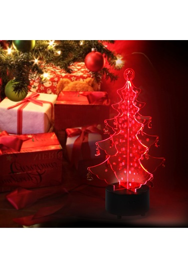 Yaozixa Noel Ağaç Şekilli Masa Lambası, 7 Renkli Manuel/otomatik Işık, 12 Metal Askı Ve Yerleşik Noel Şarkıları İle Ev Dekorasyonu Siyah