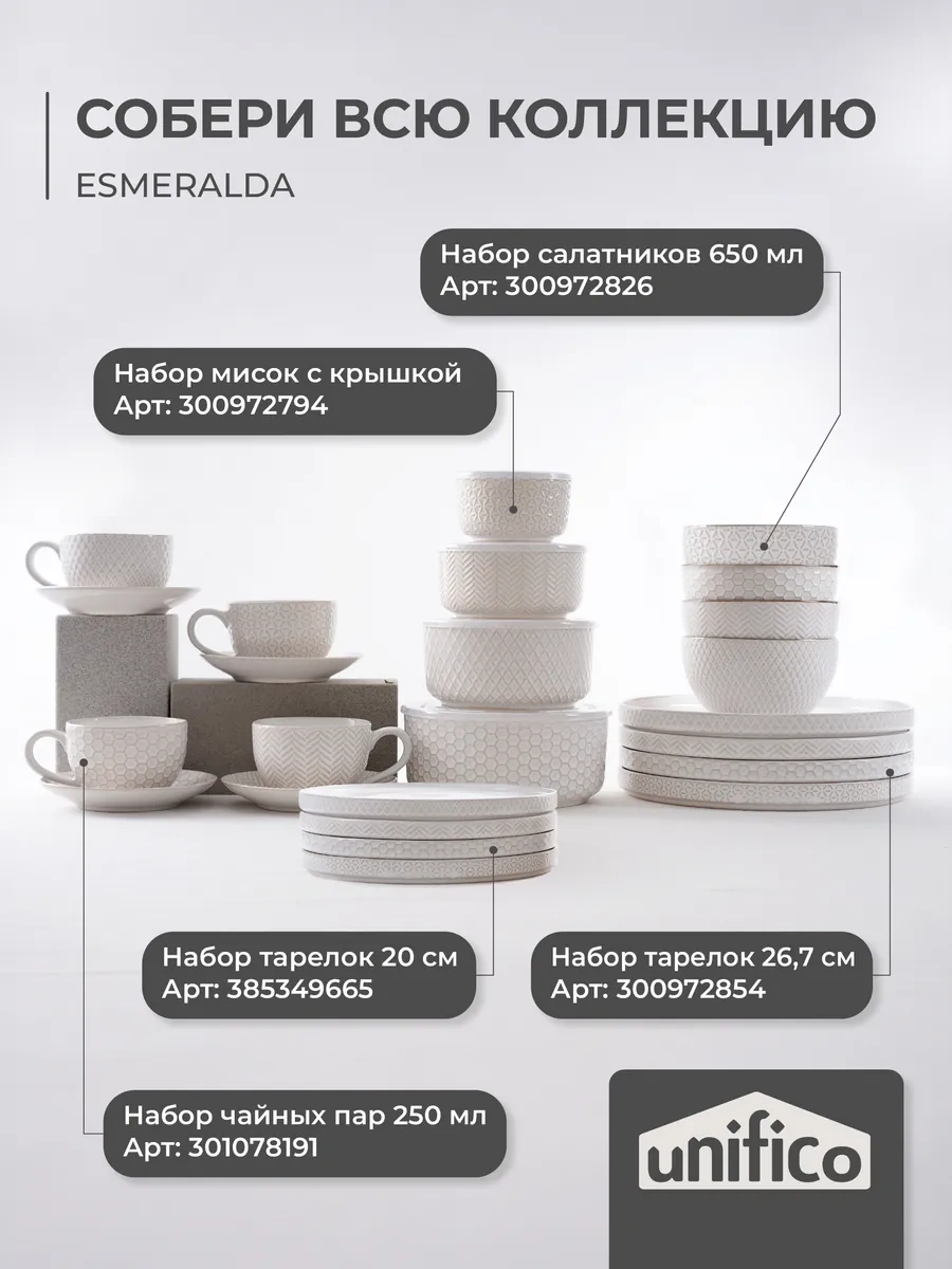 Unifico Esmeralda 20 Cm X 4 Adet Tatlı Tabağı Seti 385349665 Beyaz