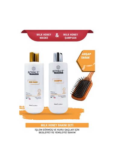 Royale Professional Milk Honey Saç Maskesi 500 ML + Şampuan 500 ML + Tarak