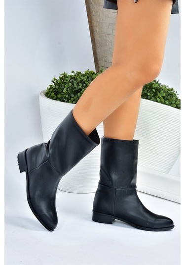 Fox Shoes  Siyah Düz Taban Günlük Kadın Bot L726597709 Siyah-Suni Deri