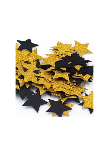 Siyah&altın 100 Adet/paket Glitter Yıldız Konfeti 3cm Kağıt El Serpin Payet Düğün Noel Yeni Yıl Partisi Mezuniyet Masası Dağılım Dıy Dekor Için
