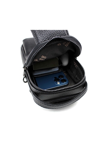 Erkek Kapaklı Çok Bölmeli El Ve Omuz Çantası Taba