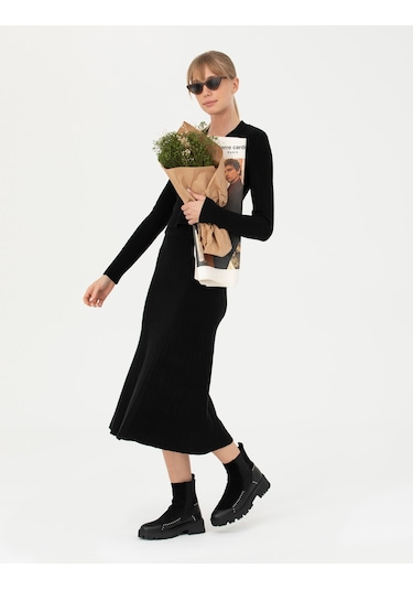 Pierre Cardin Kadın Siyah Etek Triko 50276344-vr046 Siyah