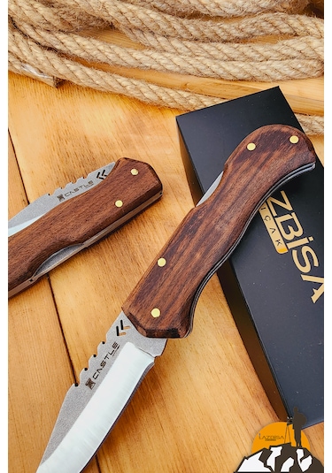 Ceviz Sap Kamp Çakısı Outdoor Piknik Çakısı Bahçe Çakısı Çkw-473 Kahverengi