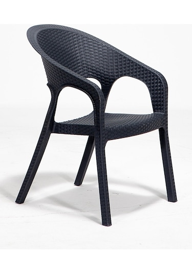 4 Adet Garden Antrasit Sandalye Balkon Bahçe Teras Antrasit