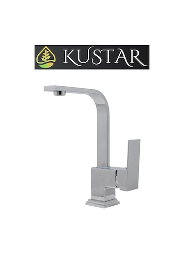 Kustar Kısa Lüx Köşeli Mix Aç Kapa Banyo Lavabo Bataryası Krom