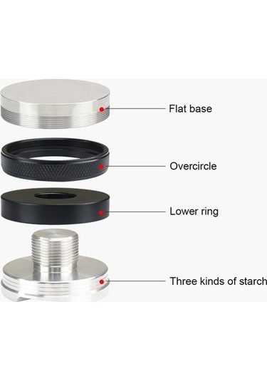 Ulzyvf 53mm 2-in-1 Kahve Dağıtıcı Ve Pres, Paslanmaz Çelik, Espresso Düzleştirici, Siyah Kaymaz Elmas Desen Siyah