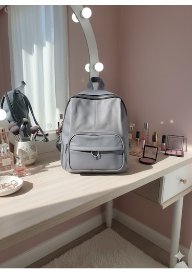 Newish Polo Donna Model Sırt Çantası-yıkama Suni Deri Gri