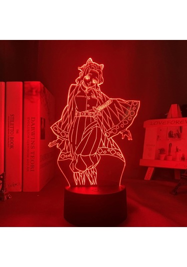 Yatak Odası Dekorasyonu İçin Manga 3d Işık Kimetsu No Yaiba Shinobu Kocho Gece Lambası Hediye Anime Led Lamba Demon Slayer Oda Dekorasyonu Çok Renkli