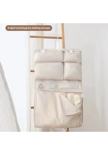 Konesam Seyahat Çanta Organizer, Elbise-iç Giyim Çorap Saklama Çantası, Geniş Kapasiteli, Taşınabilir, Dayanıklı Poliester Çilek Desenli