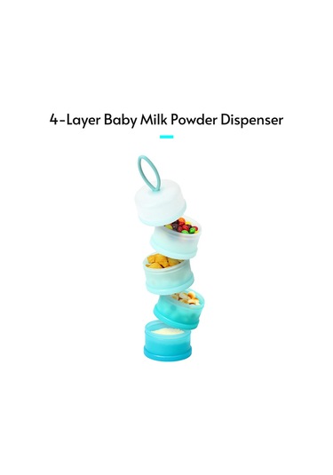 Geeroyoo 4 Katmanlı Bebek Süt Tozu Saklama Kabı, 50g Kapasiteli, Taşınabilir Ve Pratik, Mavi - Pp Malzeme