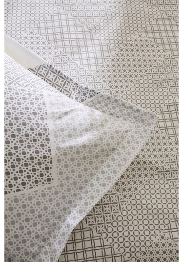 Kaşmir Home Flavo %100 Pamuk Çift Kişilik Nevresim Takımı Gri Gri