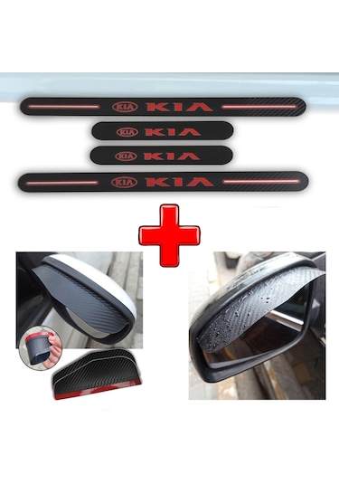 Kia Optima Uyumlu Carbon Kapı Eşiği + Ayna Yağmur Koruyucu (552943803)