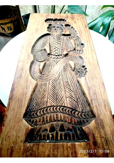 Omeniv Antika Kullanılabilir Ahşap Kral Figür Kurabiye Kalıbı