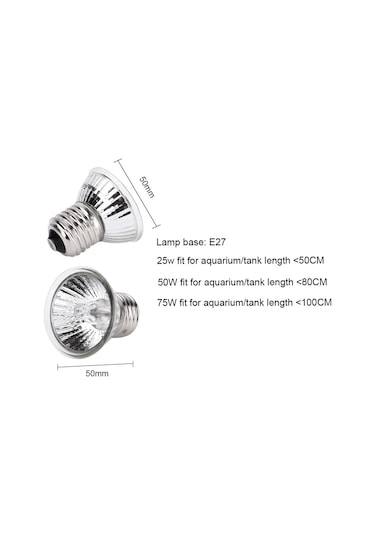 Fosenze Sürüngenler İçin Isıtıcı Işık, Güneş Imitasyonu Sağlık Için, E27 Uç, 75w Ampul, Esnek Barbeli, Avrupa Standartı, Beyaz Beyaz