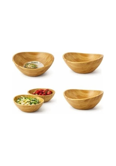 Mien Büyük Oval Bambu Kase Ahşap
